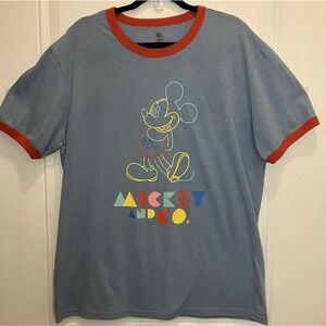 Disney Mickey Mouse & Co Mickey Graphic Blue Red Short Sleeve TShirt Size XL